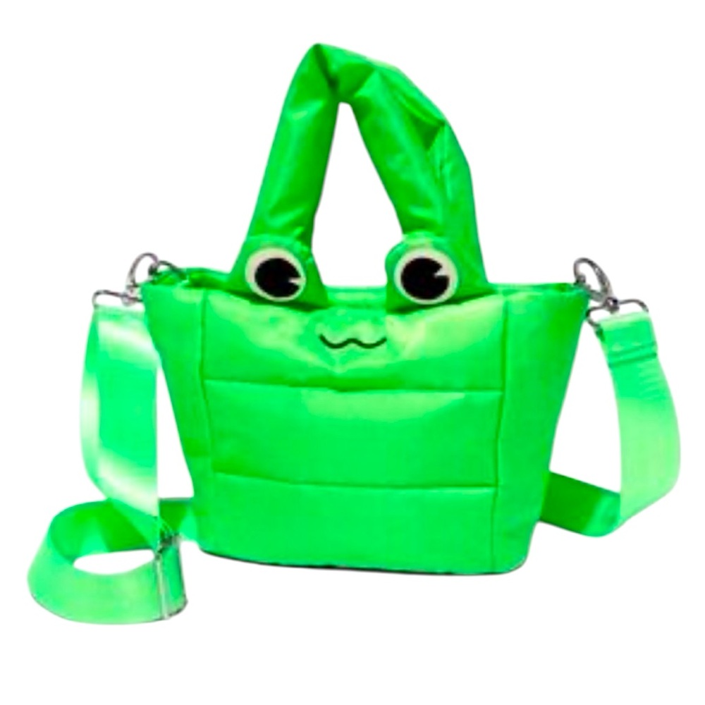 Green Frog Quilted Crossbody Tote Bag - NWT